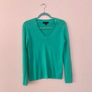 Banana Republic Teal 100% Merino Wool V-Neck